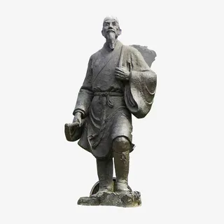 石头雕塑李时珍人物刻画免抠