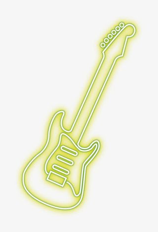 绿色闪耀吉他免抠