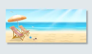 清凉夏天沙滩主题高清