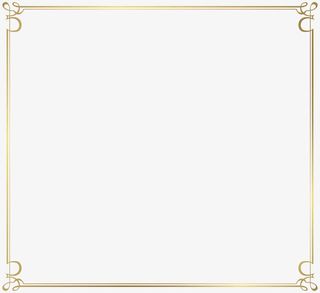 简约金色法式花纹边框PNG图片免抠