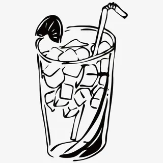 夏日酷爽冰饮简笔画免抠