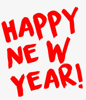 happy new year字体设计免抠