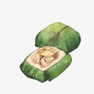 大肉粽手绘画素材图片免抠