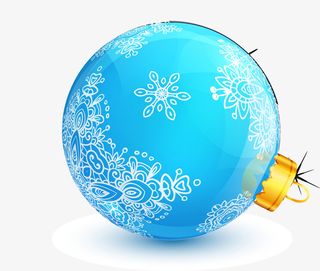 蓝色雪花挂饰免抠