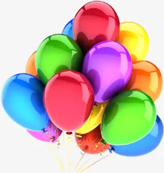 彩色气球淘宝双十一海报免抠