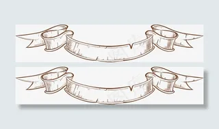 卷轴标题矢量图免抠