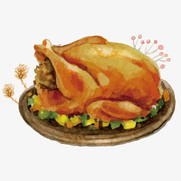 矢量烤全鸡免抠