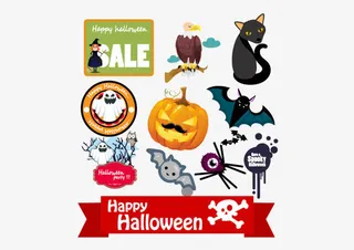 矢量万圣节元素免抠