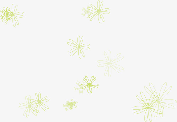 绿色花纹漂浮免抠