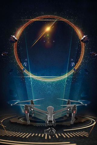 科技感无人机飞行器背景素材高清