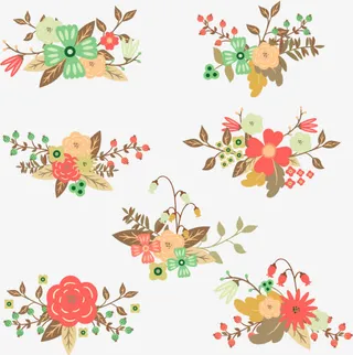 插画花朵矢量免抠