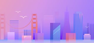 扁平化渐变城市建筑背景装饰高清