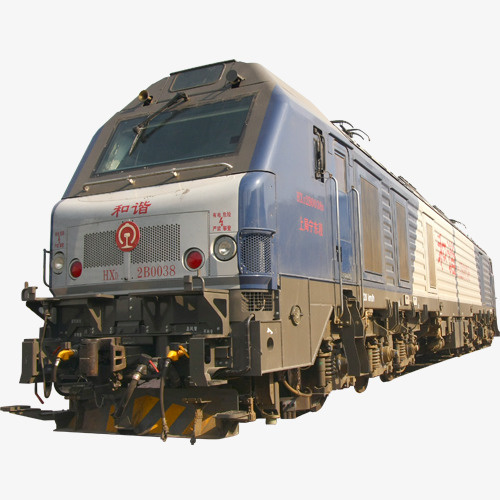 彩色立体装饰火车头设计图免抠