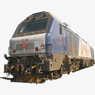 彩色立体装饰火车头设计图免抠