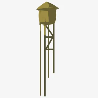 黄色稻草军事放哨免抠