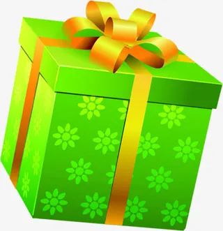 绿色礼盒冬季欢乐购促销海报免抠
