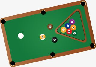 台球桌卡通风格绿色免抠