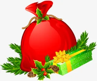 手绘圣诞节红包装饰免抠