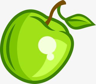 绿色卡通苹果免抠