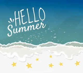 矢量你好夏天免抠