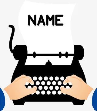 黑色卡通打字机免抠