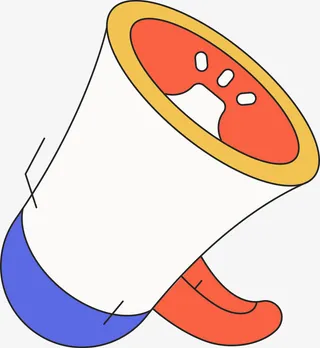 超级大喇叭插画免抠