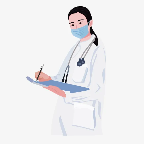 戴口罩的卡通医生免抠