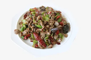 酸辣鸡杂爆炒鸡杂鸡胗鸡肠免抠