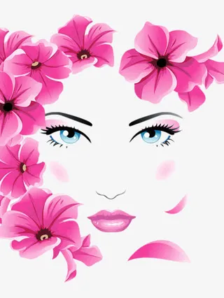 唯美女生矢量图免抠