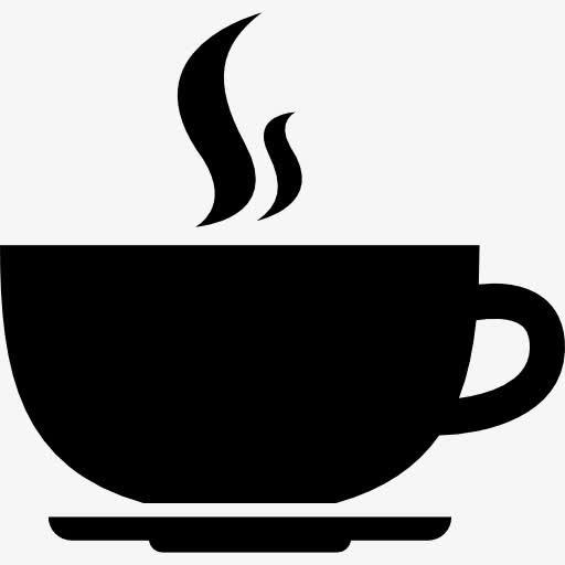 热咖啡杯上的圆形板从侧面图标免抠
