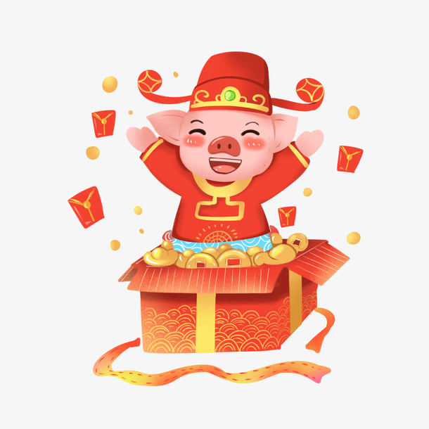 猪年财神爷恭喜发财免抠