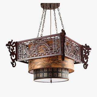 中式吊灯茶楼餐厅饭厅客厅卧室免抠