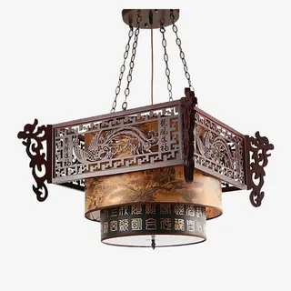 中式吊灯茶楼餐厅饭厅客厅卧室免抠