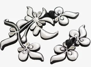 高级定制黑白色复古盘扣免抠