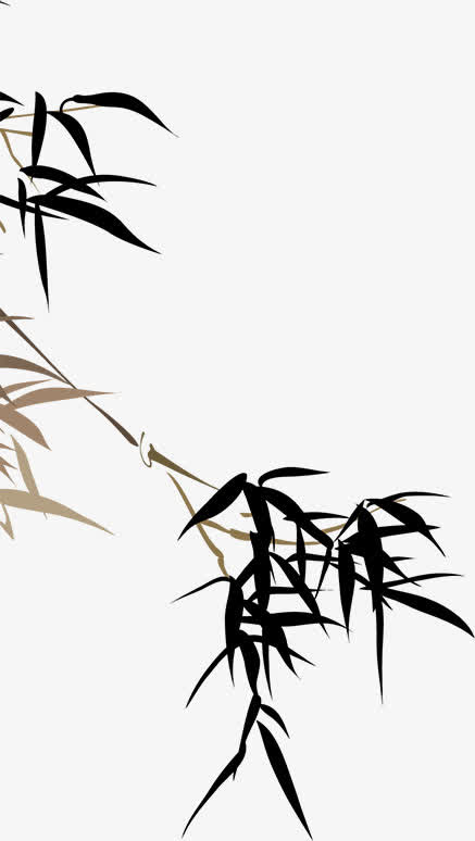 竹子中国风山水画免抠