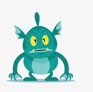 卡通简约怪物游戏怪物广告设计免抠