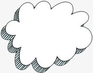 一朵花形白云对话框免抠