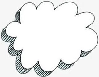 一朵花形白云对话框免抠