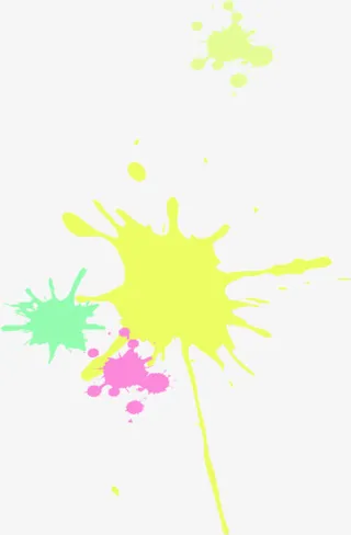 黄色绿色水墨招聘海报免抠