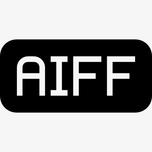 AIFF文件的黑色圆角矩形界面符号图标免抠