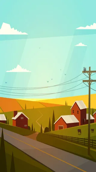 平原上的农场素材高清