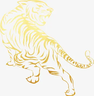 中国风  虎年  老虎  虎剪影免抠节日元旦/春节/元宵元素