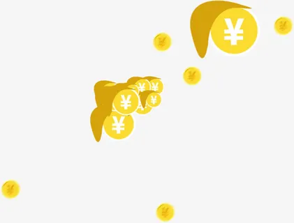 春天黄色手绘金币装饰免抠 春天黄色手绘金币装饰免抠