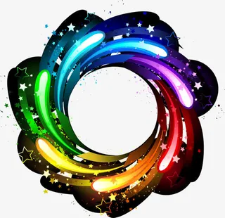 梦幻彩色光线免抠