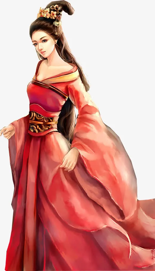 古风 绿袍美女免抠