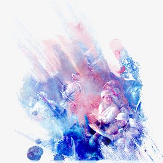 创意七七事变图案装饰免抠