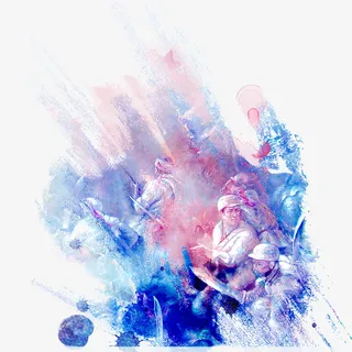 创意七七事变图案装饰免抠