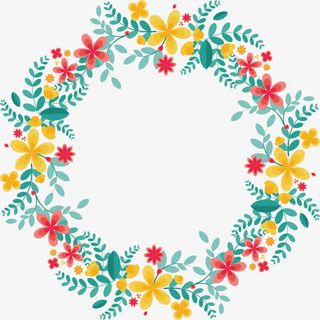 树叶拼接爱心圆环免抠