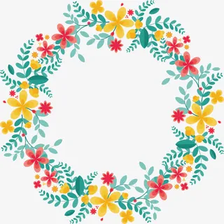 树叶拼接爱心圆环免抠