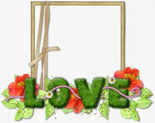 love装饰的相框免抠